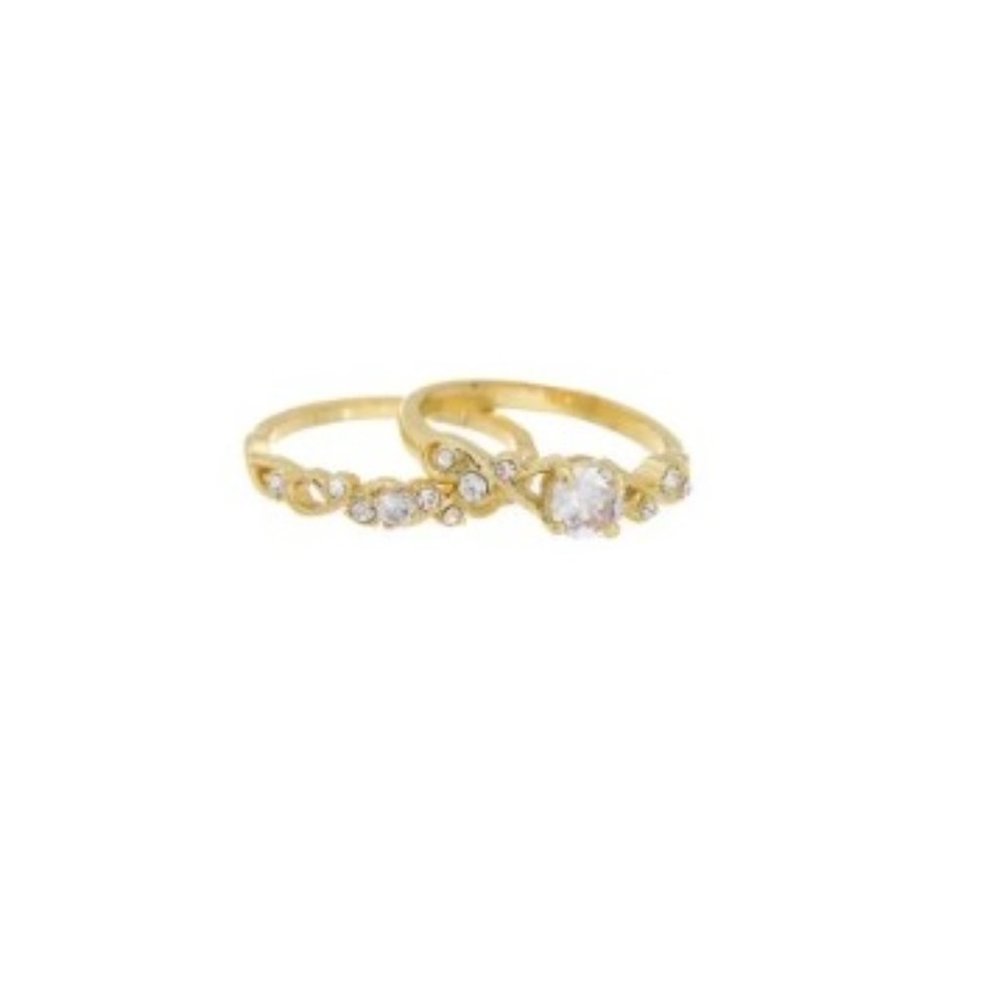 Nordstrom 14 KGP Covet CZ Engagement Ring & Wedding Band Set - Picture 1 of 3